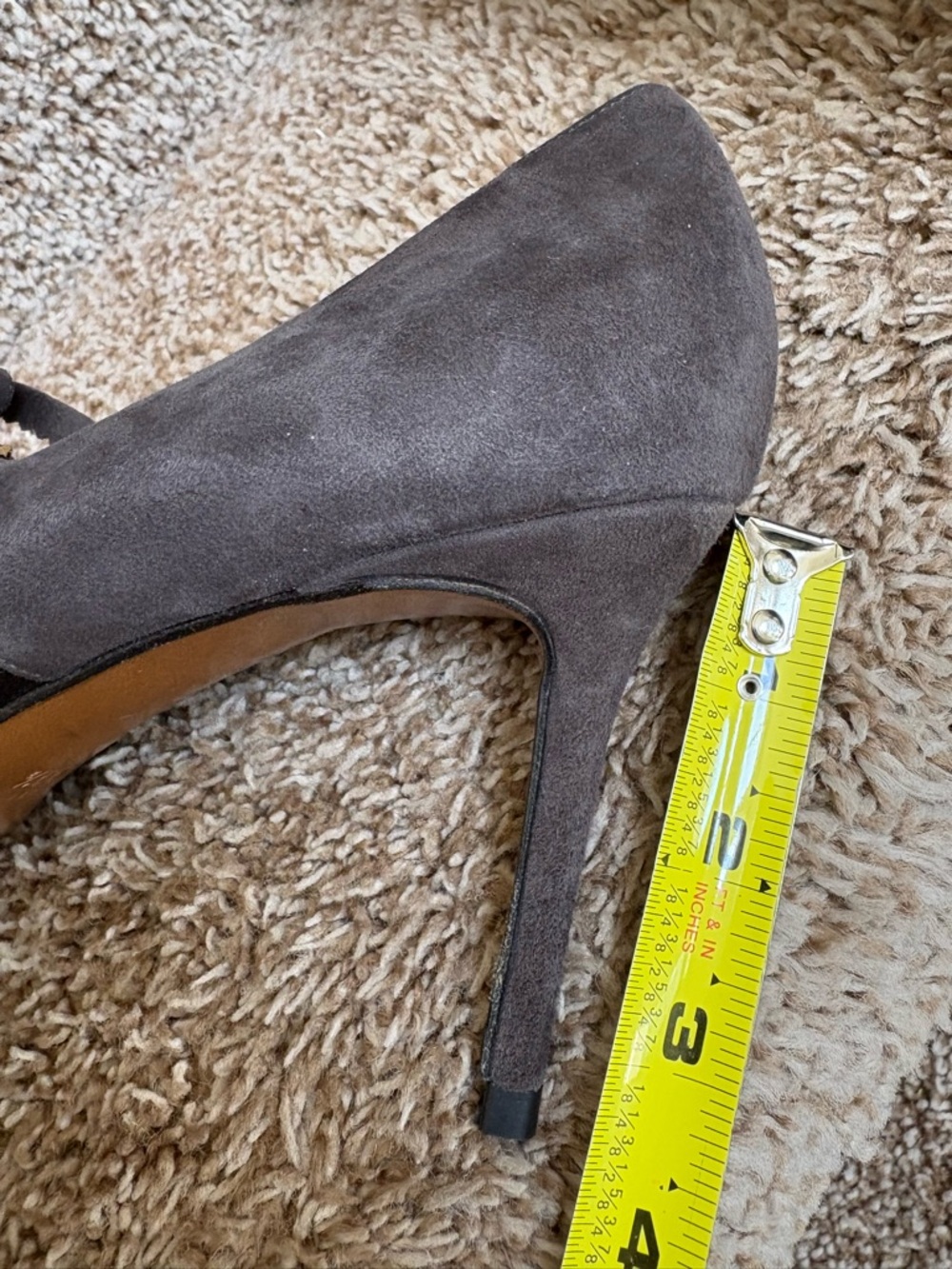 Christian Dior Women's Two-Tone Suede Pointed-Toe Mary Jane Pumps - Black & Gray - Picture 12 of 13